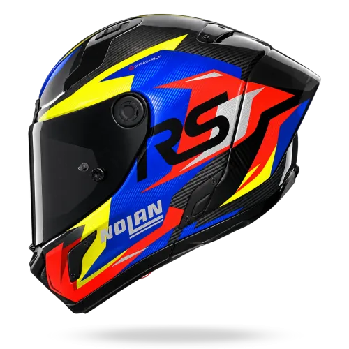 Preview: Nolan X-804RS Ultra Carbon "Fuorigiri" in Blau-Gelb-Rot Dekor