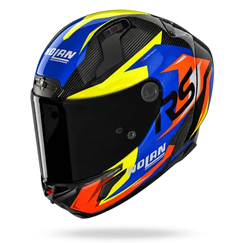 Nolan X-804RS Ultra Carbon "Fuorigiri" in Blau-Gelb-Rot Dekor