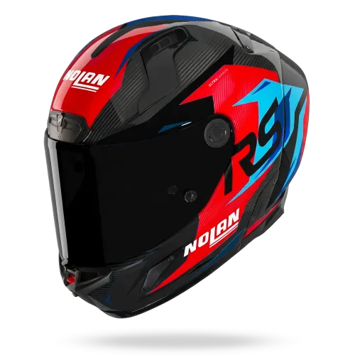Nolan X-804RS Ultra Carbon "Fuorigiri" in Schwarz-Rot-Blau Dekor