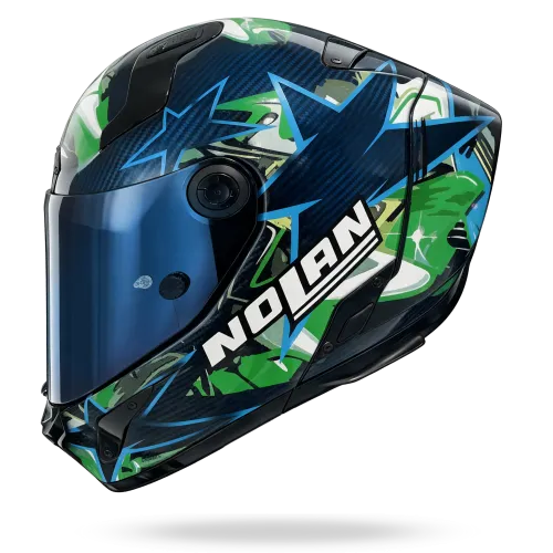 Preview: Nolan X-804RS Ultra Carbon "Chicane" in Blau Dekor