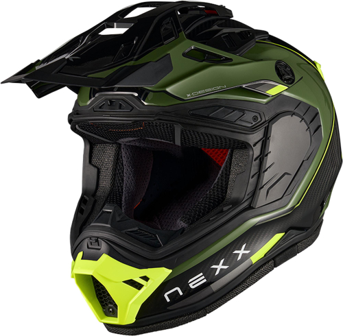 Preview: Nexx X.Rally "Raid" Helm, Carbon Endurohelm in Oliv-Neongelb