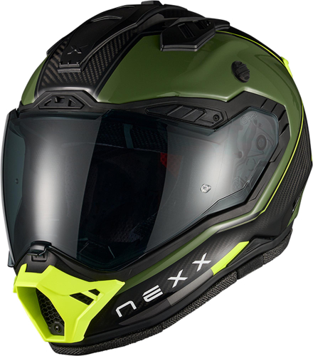 Preview: Nexx X.Rally "Raid" Helm, Carbon Endurohelm in Oliv-Neongelb