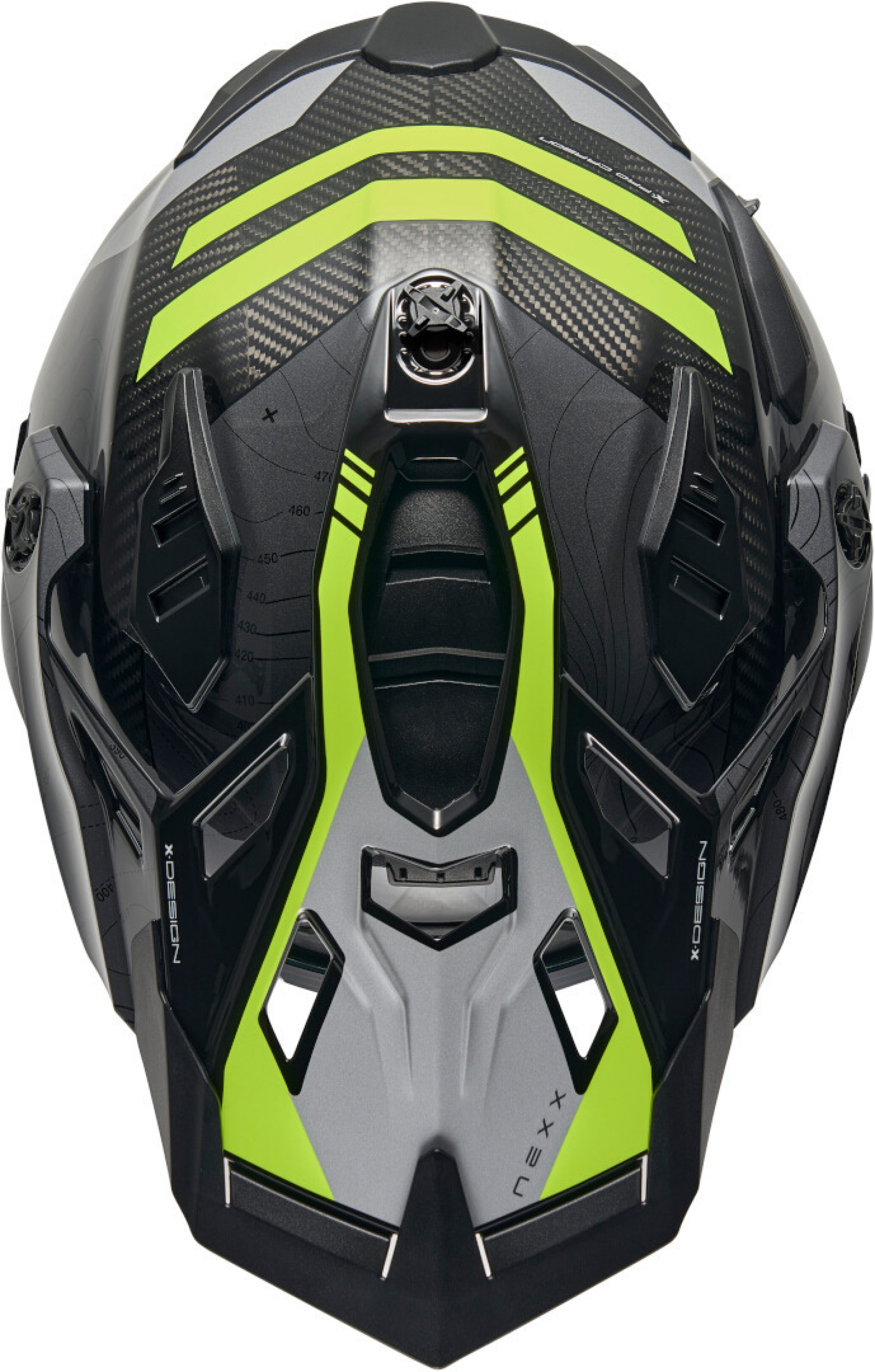 Nexx X.WED3 "Furka" Helm, Schwarz-Grau-Neongelb-Dekor