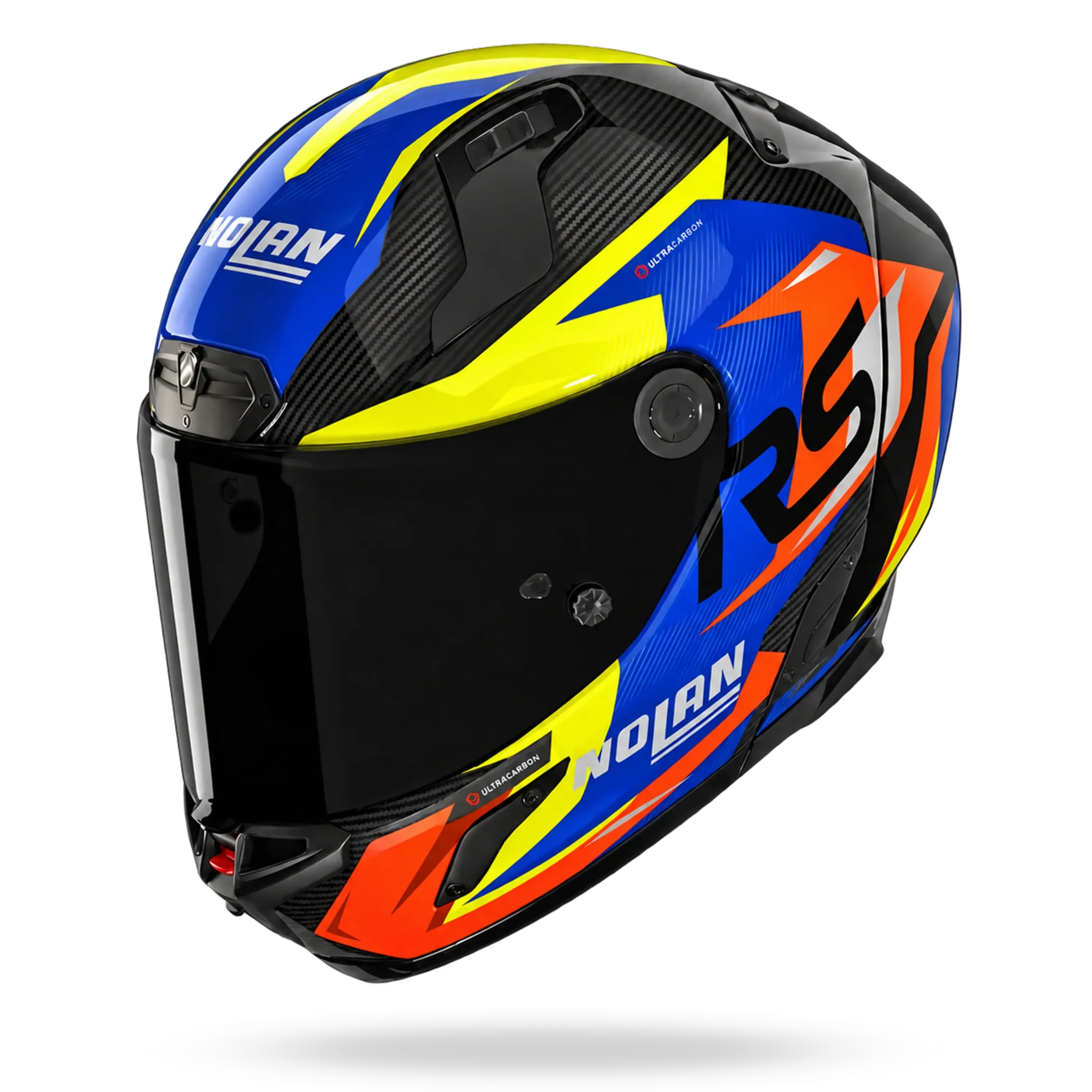 Nolan X-804RS Ultra Carbon "Fuorigiri" in Blau-Gelb-Rot Dekor